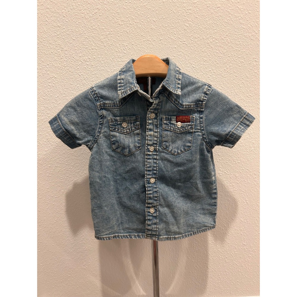 NWOT 7 For All Mankind Denim Shirt Toddler‎ Boy Size Unknown Short Sleeve